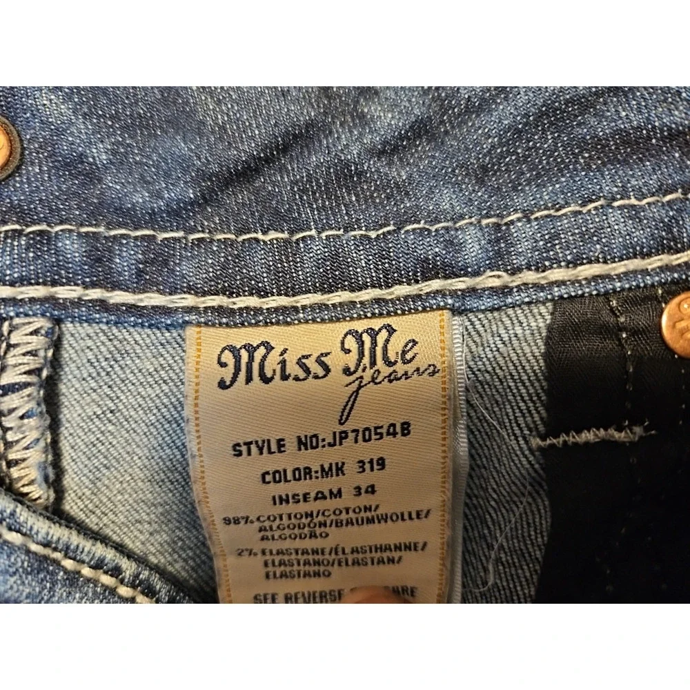 Miss Me Jeans 31 “Signature Boot” JP7054B Embellished Sequin Flap Pocket Jeans
